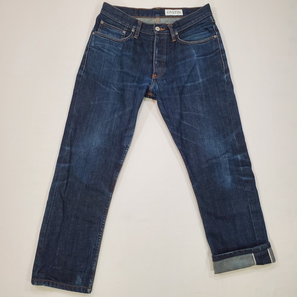 Gustin Selvedge Jeans #02 JAPAN STANDARD Mens 30x26 Straight Fit 12.5oz Raw USA